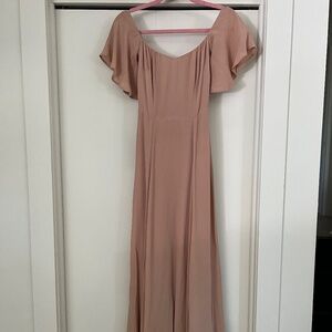 Reformation off the shoulder Nude Dress